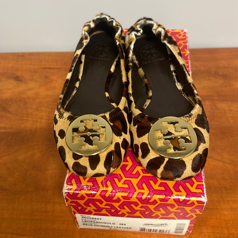 TORY BURCH Reva-Haircalf Leather Flats